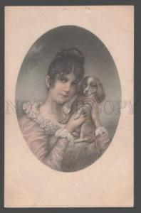 3105827 Lady & JAPANESE CHIN by WICHERA Vintage VIENNE MUNK 224