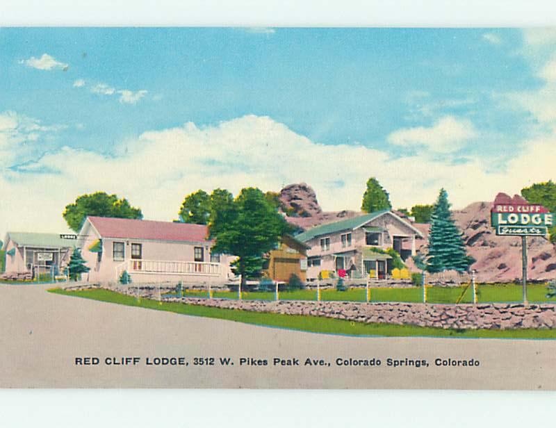 Unused Pre-1980 LODGE SCENE Colorado Springs Colorado CO J7202