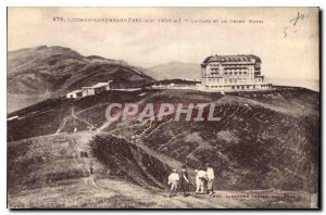 Old Postcard Luchon Superbagneres The station and the Grand Hotel