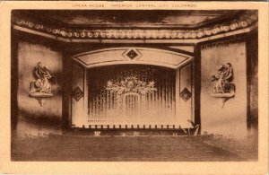 Central City Opera House Interior Sepia Tone Colorado Vintage Postcard Unposted