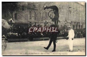 Old Postcard Fete Foraine Aix en Provence Corso monkey acrobat Man