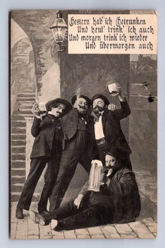 ALWAYS DRINKING BEER BERLIN GERMANY TO BALTIMORE MARYLAND POSTCARD EXCHANGE 1908