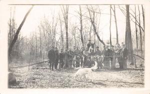 E54/ New Ulm Minnesota Real Photo RPPC Postcard 1912 Rabbit Hunt Dog