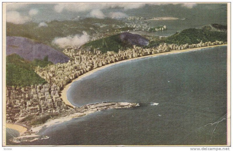 Vista Aerea De Copa-Cabana, Botafogo e Flamengo, Rio De Janeiro, Brazil, PU-1960