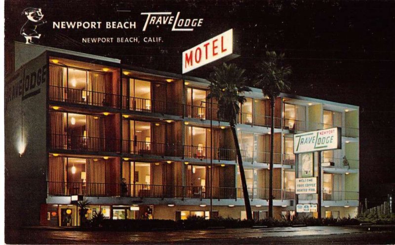 Newport Beach California Travelodge Vintage Postcard AA41043