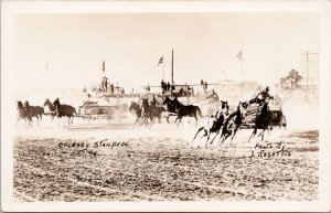 Calgary Alberta Calgary Stampede Chuckwagons #94 Rosettis RPPC Postcard E78