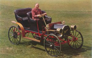 1909 Zimmerman Touring Car, Owner at Wheel Vtg Chrome Postcard