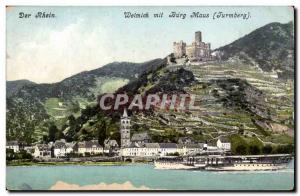 Postcard Old Der Burg Maus mit Rhein Welmich (Turmberg)