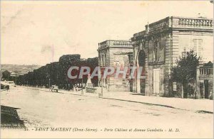 Postcard Old Saint Maixent two sevres Gate Avenue Gambetta and Chalons