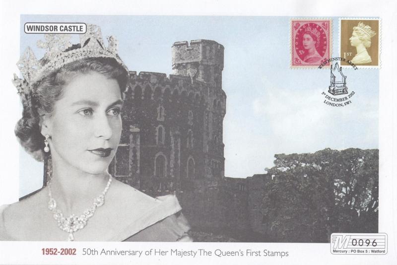 Windsor Castle Queen Elizabeth II Golden Jubilee Rare Stamp 50th Anniversary FDC