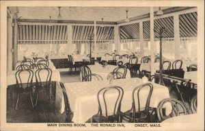 Onset Massachusetts MA Hotel Restaurant Interior View c1900s-10s Postcard