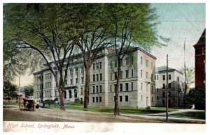 High School Springfield Massachusetts Postcard Posted 1937