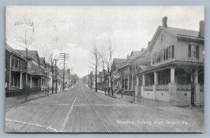 BANGOR PA BROADWAY LOOKING WEST ANTIQUE POSTCARD