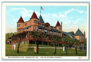 Cumberland Maryland Postcard Wills Mountain Inn Exterior c1940 Vintage Antique