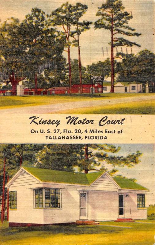 Tallahassee Florida Kinsey Motor Court Multiview Antique Postcard K23296