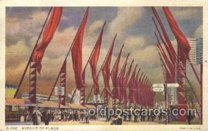 Avenue of flags Chicago Worlds Fair 1933, Exposition Postcard Post Card  Aven...