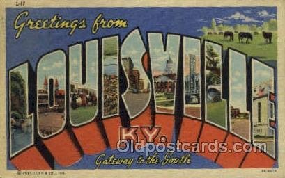 Louisville KY USA Large Letter Town Views 1953 postal used 1952