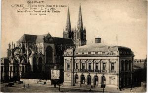 CPA CHOLET - L'Église N.-D. et le Théatre Place Travot (253862)