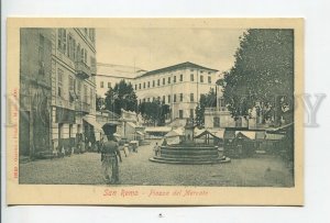 460428 Italy SAN REMO square shops merchants Vintage postcard
