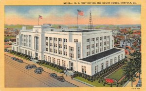 NORFOLK, VA Virginia  POST OFFICE & COURT HOUSE  Courthouse  c1940's Postcard