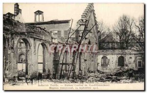 Old Postcard Bombing of Reims Textile Industry conditioning central office is...