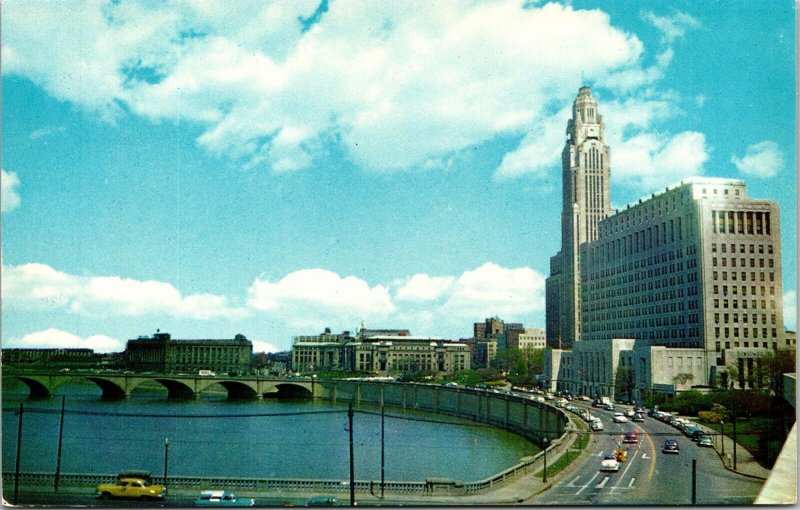 Civic Center Columbis Ohio OH State Office Building Leveque-Lincoln Postcard VTG 