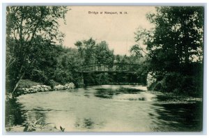 1918 Bridge Lake River Rocks Newport New Hampshire NH Excelsior Vintage Postcard 