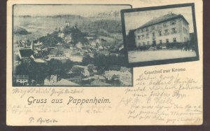 1900 GRUSS AUS PAPPENHEIM GERMANY VINTAGE GERMAN POSTCARD