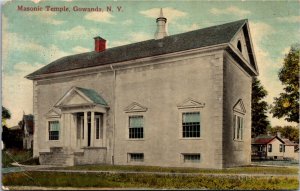Postcard NY Gowanda Masonic Temple ~1910 B1