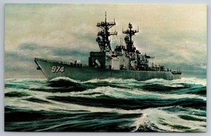 USS Comte De Grasse DD 974 Navy Spruance Class Multi-mission Destroyer Postcard