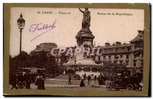 Paris Postcard Old Statue of the Republic