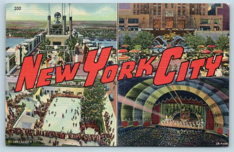 Postcard NY Large Letter Greetings From New York City Multiview Vintage P4