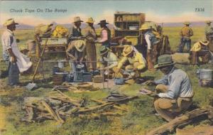 Cowboys Having Chuck Time On The Range 1948