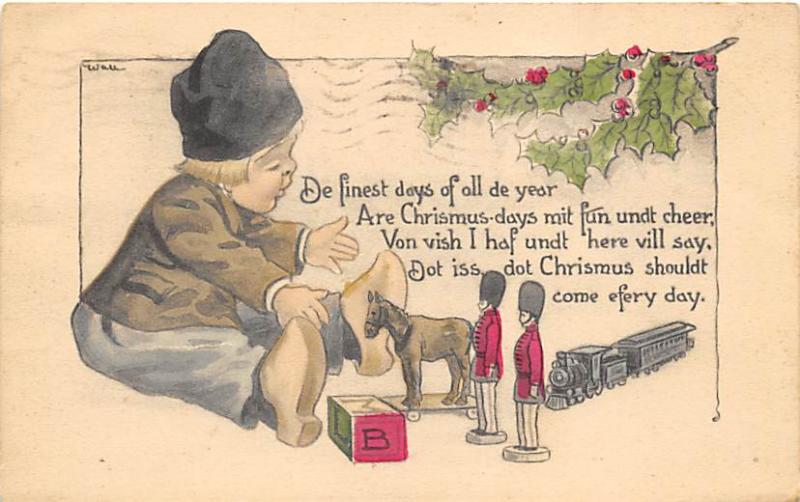 Christmas 1917 light postal marking on front