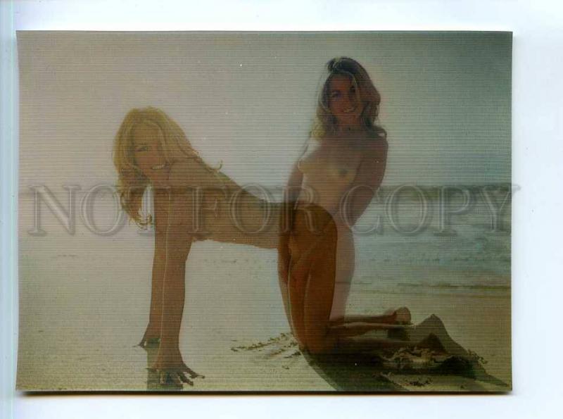 251655 PIN UP NUDE girl beach Toppan 3-D lenticular postcard