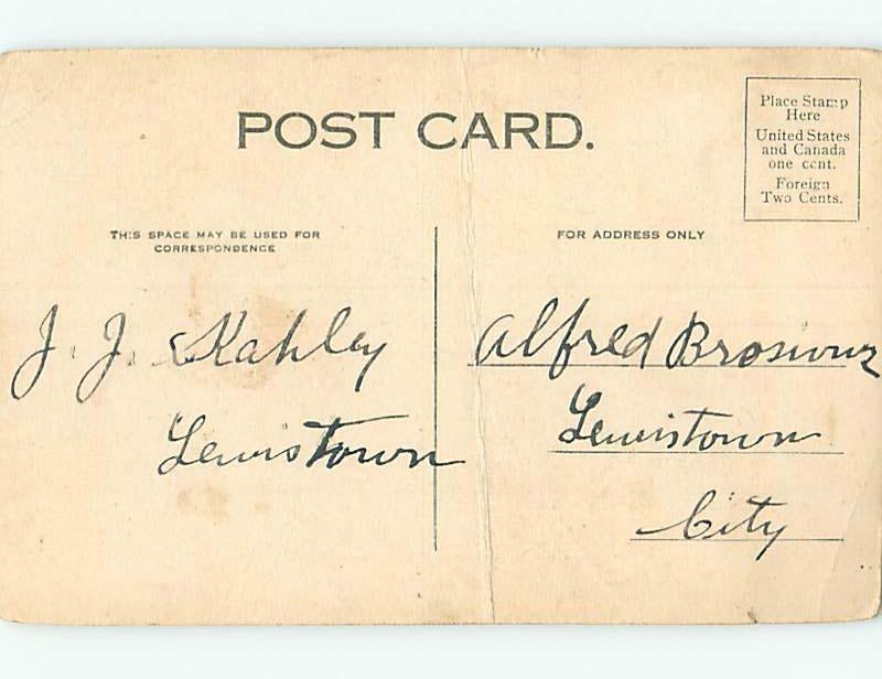 Bent Pre-Linen comic MAN USING ANTIQUE FAN IN THE SWIMMING POOL HL2640