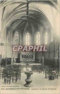 Old Postcard Bagneres de Bigorre inside the church st vincent