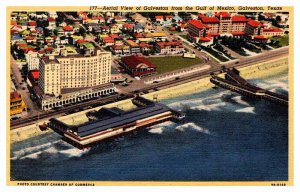 Postcard AERIAL VIEW SCENE Galveston Texas TX AR6949