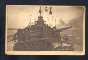 UNITED STATES NAVY CRUISER SHIP WARSHIP GUNS VINTAGE POSTCARD