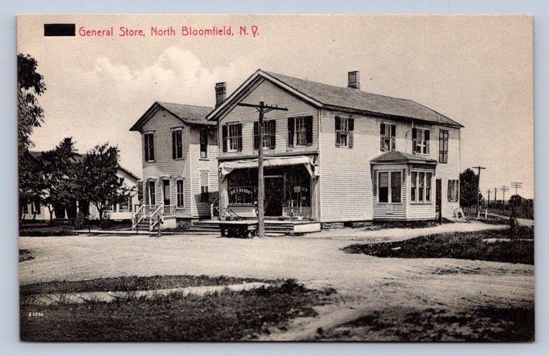 J91/ North Bloomfield New York Postcard c1910 General Store Building 117