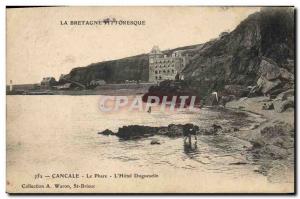 Old Postcard The Lighthouse & # 39Hotel Duguesclin Cancale