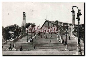 Postcard Old Marseille train station and the monumental staircase