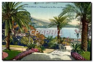 Old Postcard Monte Carlo Echappee Sea to Roquebrune