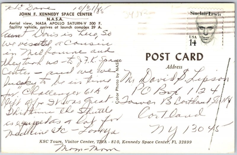 John F Kennedy Space Center N.A.S.A. Apollo Saturn V Launch Complex Postcard