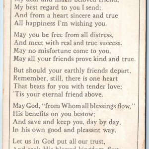 Pre-1907 Christian Friendship Poem UDB Postcard Friend Patriotic Eagle Back A76