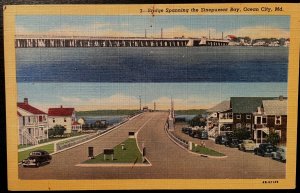 Vintage Postcard 1944 Bridge Spanning Sinepuxent Bay, Ocean City, Maryland (MD)