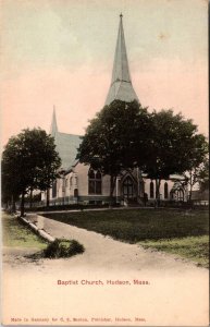 View of Baptist Church, Hudson MA Undivided Back Vintage Postcard R74