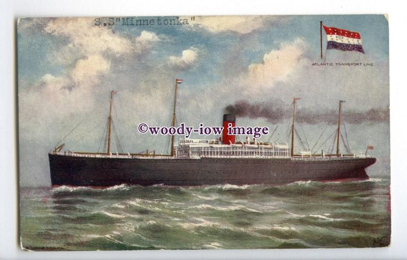 LS1195 - American Liner - Minnetonka - artist Tucks Celebrated Liners postcard