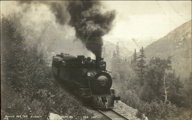 WP&Y White Pass & Yukon Railway Railroad Train c1920 Real Photo Postcard #2