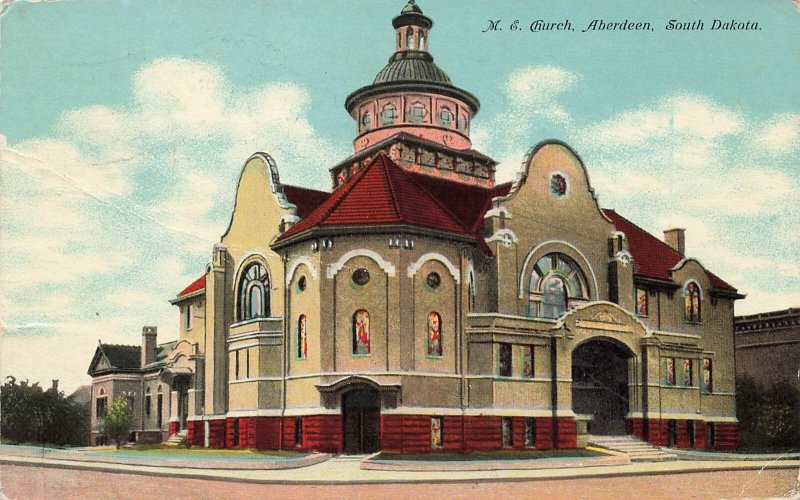 Postcard M. E. Church, Aberdeen, South Dakota Vintage Divided Back Posted 1911